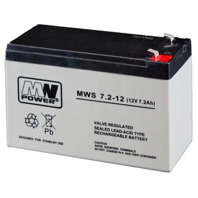 Акумуляторна батарея MW Power MWS 7.2-12 (12V 7.2Ah) AGM MW Power MWS 7.2-12 (12V 7.2Ah) AGM фото