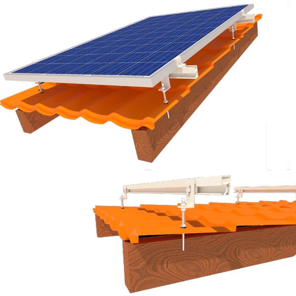 комплект кріплення 3 сонячних панелей до 1145мм металочерепиця профнастил шифер InstallKit IK-XL-M-3 InstallKit IK-XL-M-3 фото