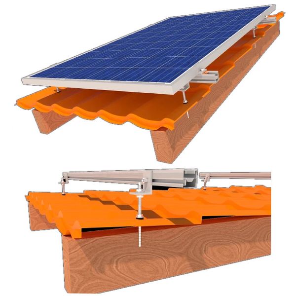 комплект крепления 4 солнечных панелей до 1145мм металлочерепица, шифер StringSetter SS-XL-M 04 StringSetter SS-XL-M 04 фото