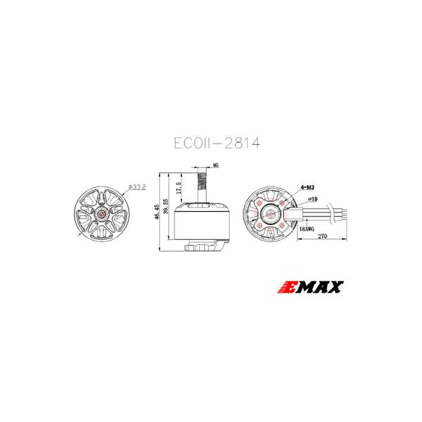 Двигатель для дрона Emax ECO II 2814 830KV (0101096041) 100324253 фото