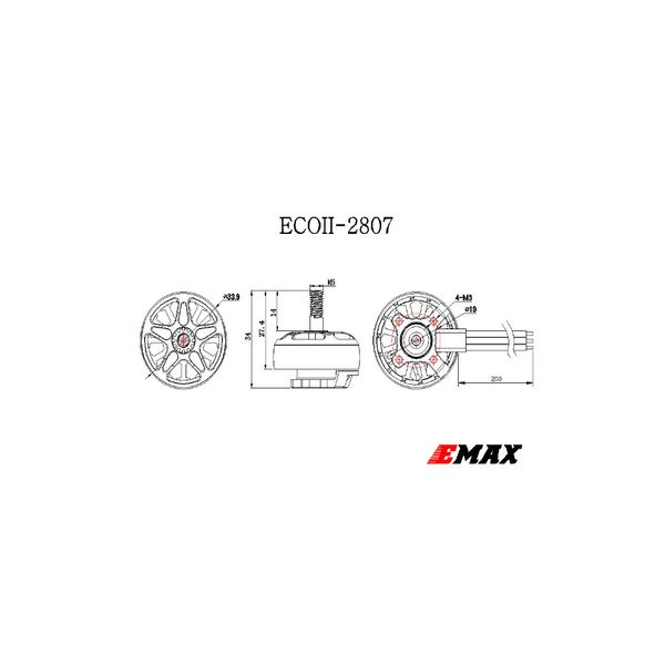 Двигатель для дрона Emax ECO II 2807 1500KV (0101096023) 100334825 фото