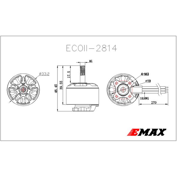Двигун для дрона Emax ECO II 2814 730KV (0101096040) 100365827 фото