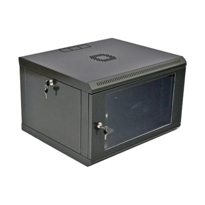 Шкаф 19" , 600x500x373мм (ШГВ), эконом, акриловое стекло, черный 6U 6U фото