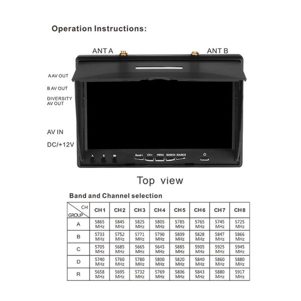Монітор FPV Foxeer LCD5802D DVR 5.8GHz 40CH (MR1705/HP039-0014) 100252597 фото