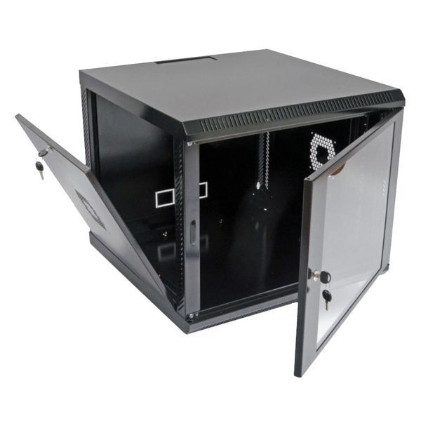 Шкаф 19" , 600х600х507 мм (ШГВ), акриловое стекло, черный 9U 9U фото
