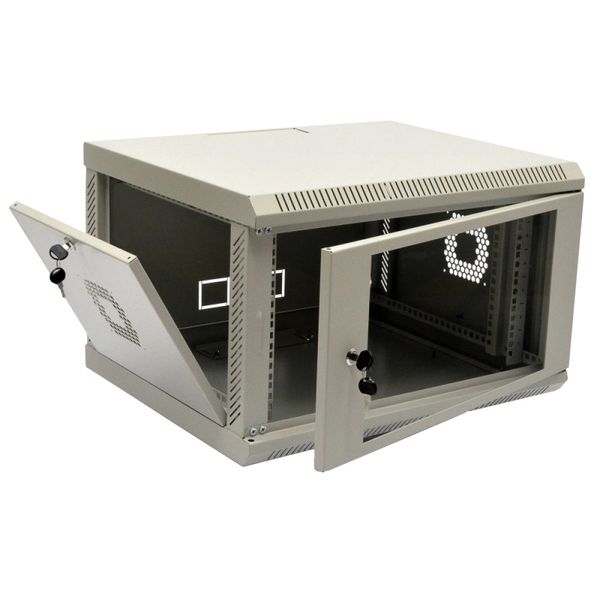 Шкаф 19" , 600x500x373мм (ШГВ), эконом, акриловое стекло, серый 6U 6U фото