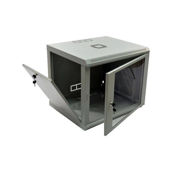 Шкаф 19" , 600x500x507мм (ШГВ), эконом, акриловое стекло, серый 9U 9U фото